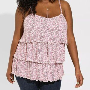 TORRID 3x Heritage Slub Square Neck Tiered Cami